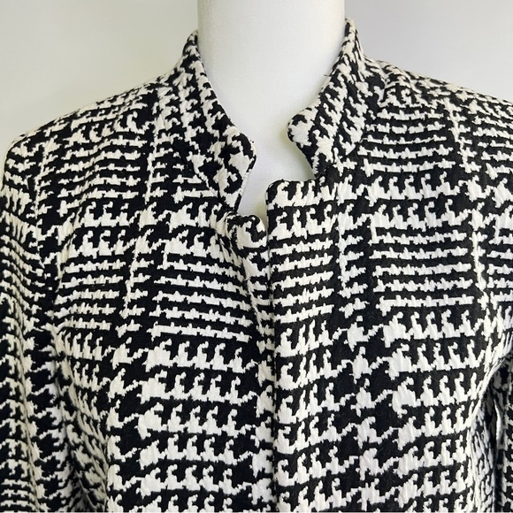Carolina Belle Montreal Black White Houndstooth Jacket Blazer Women Size Med - Picture 4 of 11